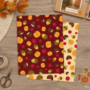 Lámina Papel de Scrapbook de Bayas de Calabaza de Otoño d