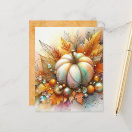 Lámina Papel de Scrapbook de Calabaza de Otoño y Adornos
