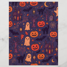 Papel de Scrapbook de Calabazas de Halloween Fanta