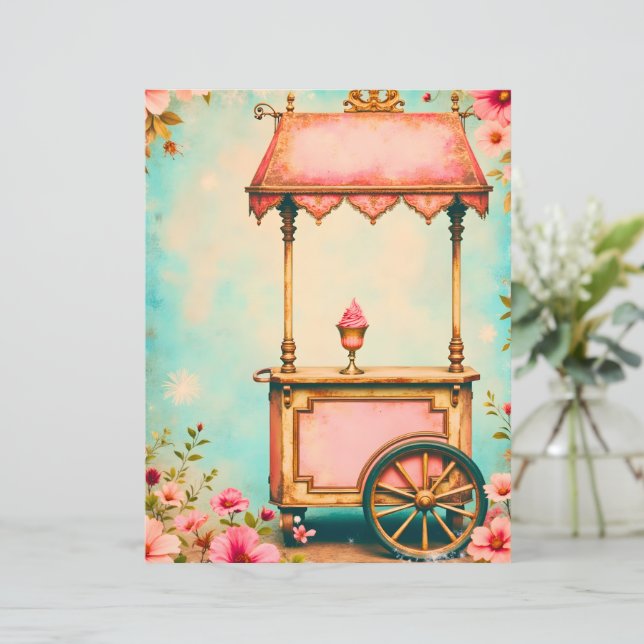 Lámina Papel de scrapbook de carreta de helado de estilo  (Anverso de pie)