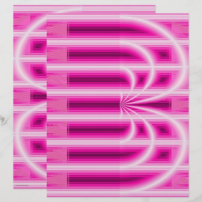 Lámina Papel de Scrapbook de Catedral Retro Rosa de 2 Car (Anverso / Reverso)