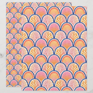 Lámina Papel de Scrapbook de Conchas Mediterráneas y Alga