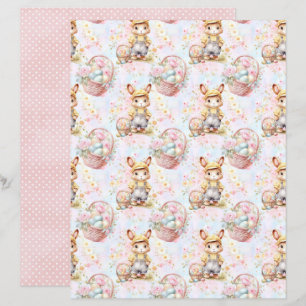 Lámina Papel de Scrapbook de Conejo de Pascua Vintage