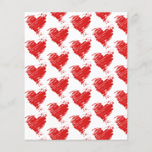 Lámina papel de scrapbook de corazones grunge