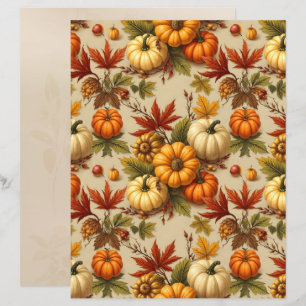 Lámina Papel de Scrapbook de Cosecha de Calabaza