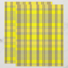 Lámina Papel de Scrapbook de Cuadro Amarillo de 2 Caras