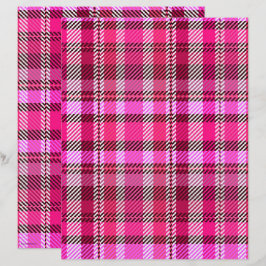 Lámina Papel de Scrapbook de Cuadro Rosa de 2 Caras