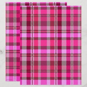 Lámina Papel de Scrapbook de Cuadro Rosa de 2 Caras