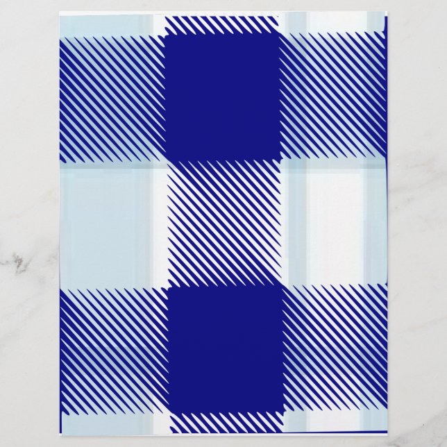 Lámina Papel de Scrapbook de Cuadros Azules (Anverso)