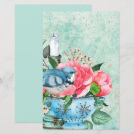 Lámina Papel de scrapbook de decoupage de acuarela de ave