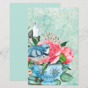 Lámina Papel de scrapbook de decoupage de acuarela de ave