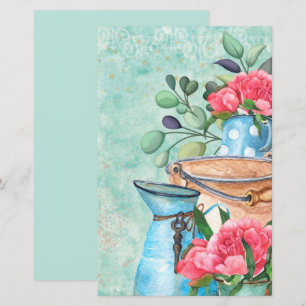 Lámina Papel de scrapbook de decoupage de guarda de acuar