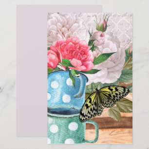 Lámina Papel de scrapbook de decoupage de jardín con acua