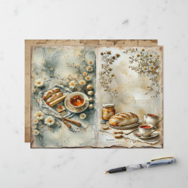 Lámina Papel de Scrapbook de Desayuno de Verano Vintage