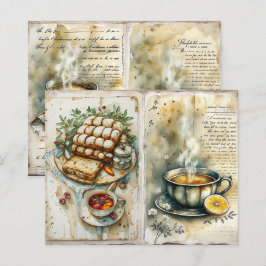 Lámina Papel de Scrapbook de Desayuno Vintage