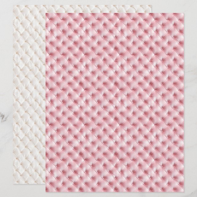 Lámina Papel de Scrapbook de Diamante Rosa Coquette Vinta (Anverso / Reverso)