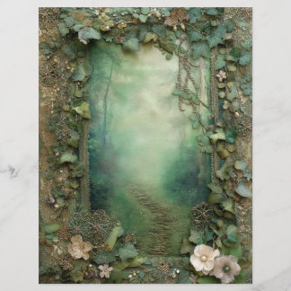 Lámina Papel de Scrapbook de Diario Basura Bosque Selváti