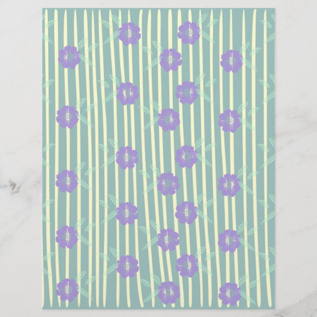 Lámina Papel de Scrapbook de Diseño Floral (Anverso)