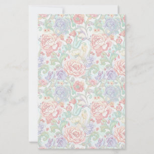 Lámina Papel de Scrapbook de Dos Caras Floral Pastel Eleg