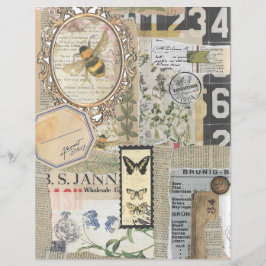 Lámina Papel de Scrapbook de Efímera Botánica de Abeja Vi