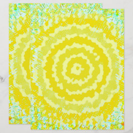 Lámina Papel de Scrapbook de Flor Abstracta Amarilla 2 Ca