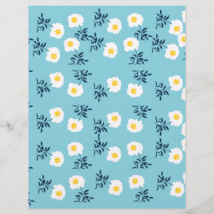 Lámina Papel de scrapbook de flor blanca
