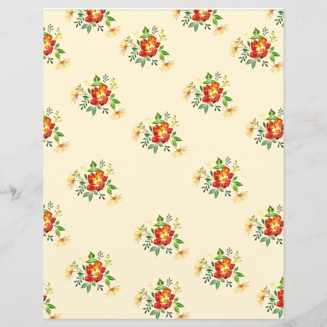 Lámina Papel de Scrapbook de Flor de Primavera (Anverso)