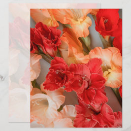 Lámina Papel de Scrapbook de Flores de Gladiolo Vibrantes