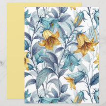 Papel de Scrapbook de Flores de Lirio Amarillo Ele