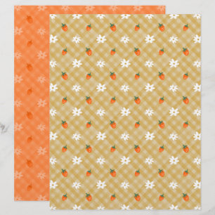 Lámina Papel de Scrapbook de Gingham de Fresa