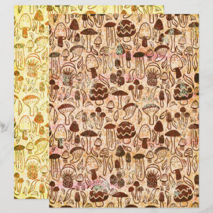 Lámina Papel de scrapbook de hongos de estilo angustia