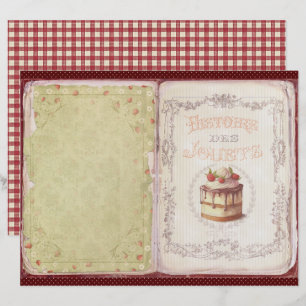 Lámina Papel de Scrapbook de la Granja de Fresas Vintage