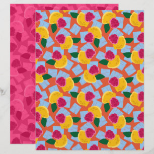 Lámina Papel de Scrapbook de Limonada de Frambuesa Helada