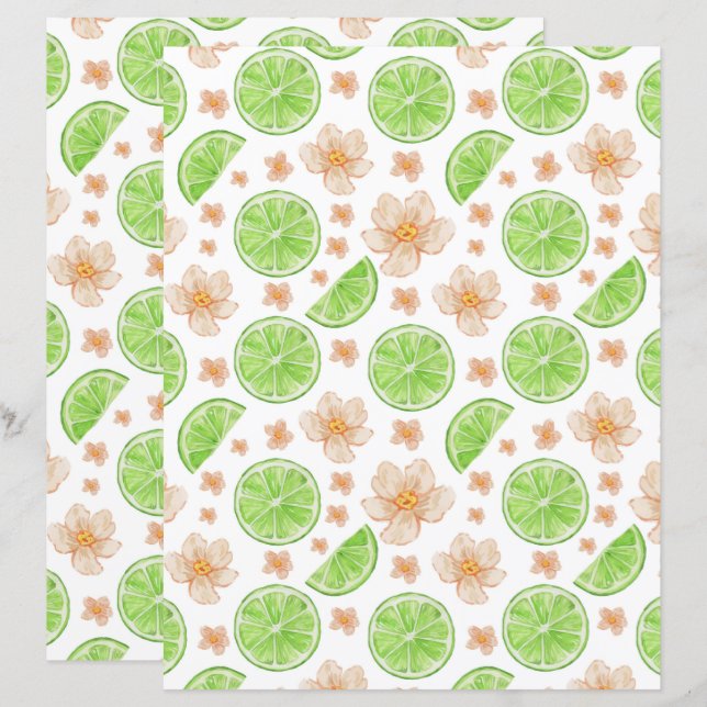 Lámina Papel de Scrapbook de Limones (Anverso / Reverso)