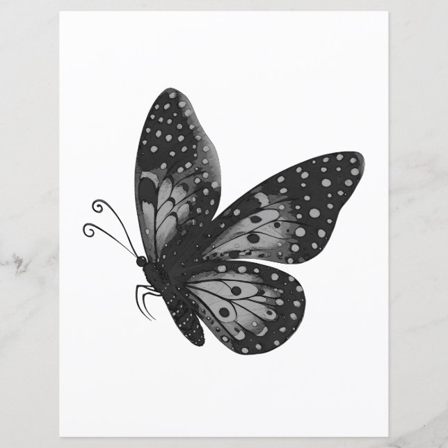 Lámina Papel de Scrapbook de Mariposa Individual (Anverso)