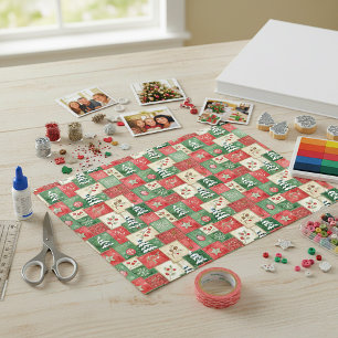 Lámina Papel de scrapbook de Navidad con parches de campo