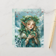 Papel de Scrapbook de Navidad de Princesa Elfo