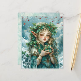 Lámina Papel de Scrapbook de Navidad de Princesa Elfo