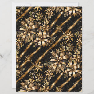 Lámina Papel de Scrapbook de Navidad en Metalizado Dorado