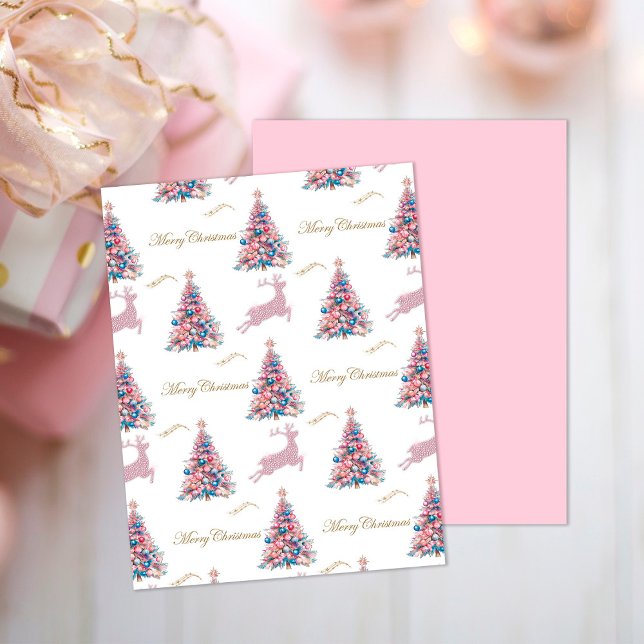 Lámina Papel de Scrapbook de Navidad Reno Pastel (Pastel Reindeer Christmas Scrapbook Paper by the Olde Christmas Shoppe)
