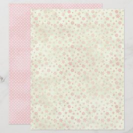 Lámina Papel de Scrapbook de Navidad Rosa Pastel Bonito