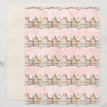Papel de Scrapbook de Navidad Rosa Pastel Lindo