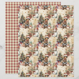 Lámina Papel de Scrapbook de Navidad Vintage