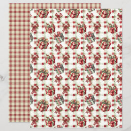 Lámina Papel de Scrapbook de Navidad Vintage