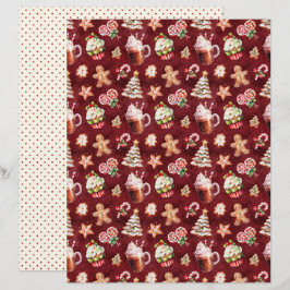Lámina Papel de Scrapbook de Navidad Vintage