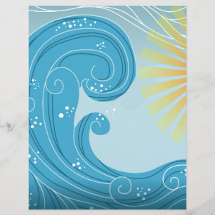 Lámina Papel de Scrapbook de Olas y Sol
