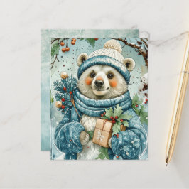 Lámina Papel de Scrapbook de Oso Polar de Acuarela de Inv
