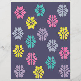 Lámina Papel de Scrapbook de Patrón Floral Púrpura