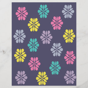 Lámina Papel de Scrapbook de Patrón Floral Púrpura