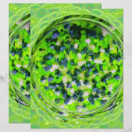 Lámina Papel de Scrapbook de Potpourri Verde de 2 Caras